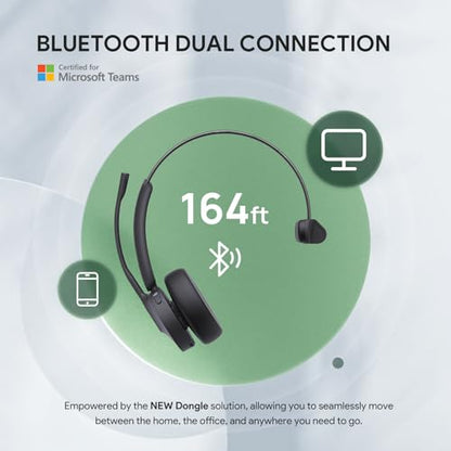 Yealink BH70 Mono Bluetooth Teams Headset with AI Mic for Work from Home PC - color: Black (Teams), style: Mono (USB-C to A)