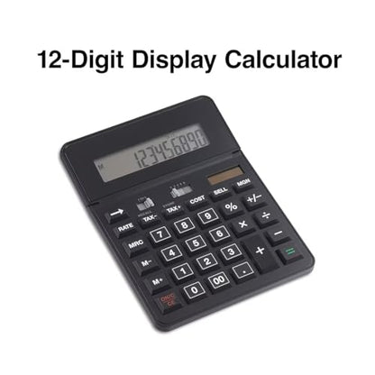 Staples 12-Digit Desktop Calculator, Black, Battery and Solar Power, TR290/ST290-CC - size: 1 Pack, style: 12-Digit