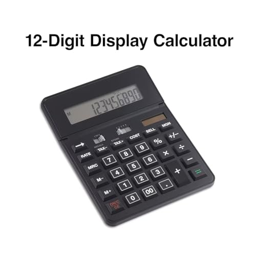 Staples 12-Digit Desktop Calculator, Black, Battery and Solar Power, TR290/ST290-CC - size: 1 Pack, style: 12-Digit