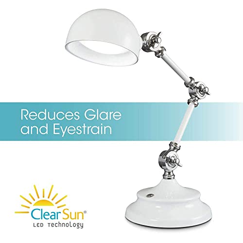 OttLite Prevention Pharmacy LED Desk Lamp with USB Charging, White