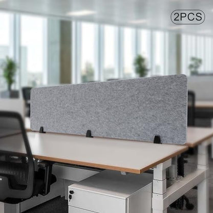 2 PCS Acoustic Desk Divider Privacy Panel Desk Divider Desk Partition Noise Reducing Mounted Sound Proof Dividers for Office Reduce Noise 60" x 16" Grey - size: 2 PCS 60"*16" Grey