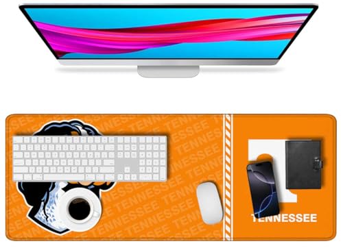 Large Extended Gaming Mouse Pad with Stitched Edges, College Football Non-Slip Waterproof Rubber Base Mouse Pad for Tennessee Office, Computer, Keyboard, Laptop and Home Desk Pad 31.5 x 11.7 Inch - color: Mnc-tenne