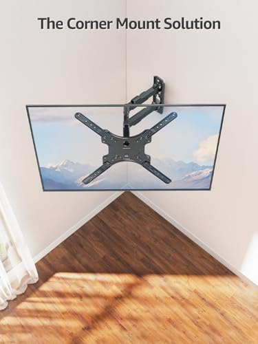 MOUNTUP Full Motion TV Wall Mount for Most 26-60 Inch TVs, Max VESA 400x400mm Wall Mount TV Bracket with Swivel Tilting Extension Level Adjustment for LED LCD Flat Curved TVs Up to 77 LBS, MU0018 - size: 26"-60" TV / Level Adjustment