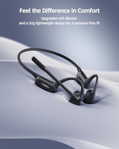 Open-Ear Bone Conduction Headphones with Mic, Trucker Bluetooth 6.1 Headset with ENC DSP Beamforming Noise Canceling Mic, Mute Button 17H Play Dual Connect for Work Calls, Truck