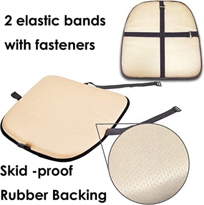 Big Hippo Chair Pads, Memory Foam Chair Seat Cushion Non Slip Rubber Back Thicken Chair Padding with Elastic Bands for Home Office Outdoor Seats (Black-1pc) - color: Black