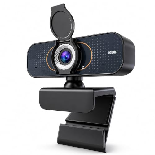 1080P Webcam with Microphone and Privacy Cover Plug&Play - color: Black