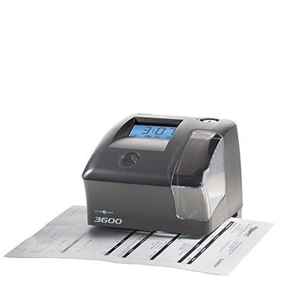 Pyramid Time Systems - 3600SS Dual Function Time Clock and Document Stamp | With SmartSite LED Alignment and Tri-View Window, Includes 25 Time Cards, Ribbon, 2 Security Keys - size: 5.47 x 6.5 Inch, style: Smart Site Alignment