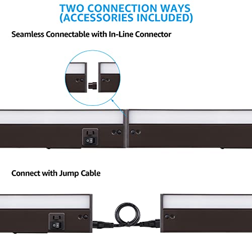 TORCHSTAR 4-Pack 12 Inch 5CCT LED Under Cabinet Lighting Aluminum, Bronze - color: Bronze, size: 12 Inch