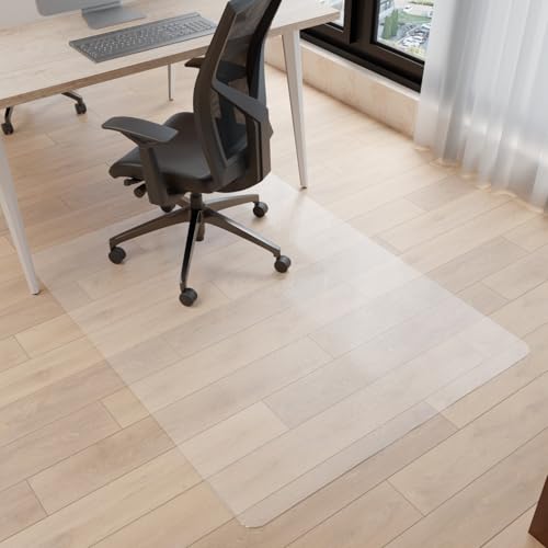 Desk Chair Mat for Hard Floors, 48" x 30" Office Clear Protector Mat for Hardwood, Easy Glide Plastic Floor Mat for Office Home (Rectangle) - color: Clear, size: 30'' x 48'' Rectangle