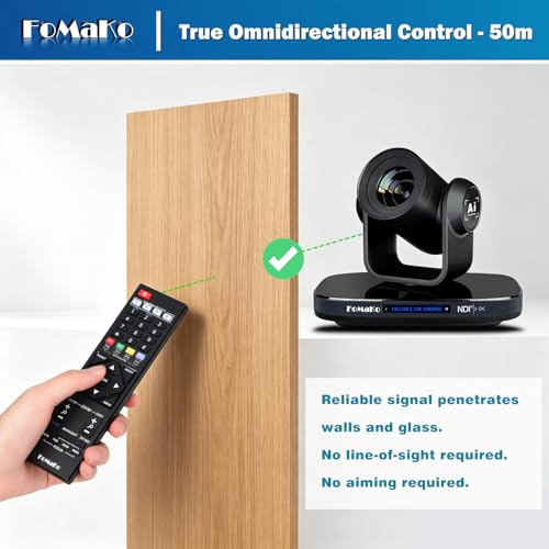FoMaKo PTZ Camera 20X Optical Zoom, 1080P 60fps AI Auto-Tracking & Framing, USB3.0 3G-SDI HDMI PoE+, LCD IP Display for Live Streaming Church Worship, Conference Room & Education, NDI Upgradeable K20 - color: Matte Black