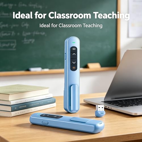 2026New Presentation Clicker for PowerPoint,RF 2.4GHz USB Wireless Presenter Remote with Volume Control,Slide Advancer for Mac,Windows,Laptop