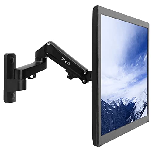 VIVO Black Single Monitor Wall Mount for 17 to 32 inch Screens, MOUNT-G100B | Premium Aluminum Monitor Mount, Pneumatic Adjustable Arm, Maximum VESA 100x100, Holds 15.4 lbs - size: 17" to 32"