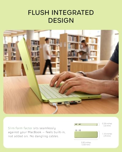 Satechi 6-in-2 USB-C Snap Hub, 4K/60Hz HDMI, for MacBook Neo, Citrus - color: Citrus