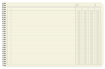 4 Column Accounting Ledger Book, Wire-O, 100 Pages | Large Columnar Log Book, Landscape Format, 17'' x 11'' - Made in USA - size: 4 Column, style: Wire-O