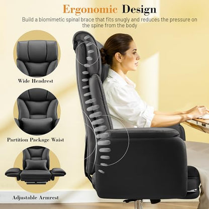 FelixKing Office Chair, Flip Armrests for Pets Criss Cross Legged, Black - color: Black