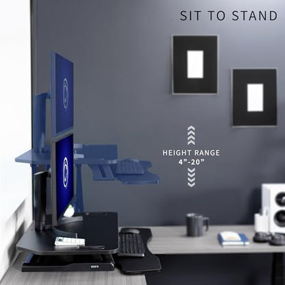 VIVO Extra Wide 38 inch Corner Desk Converter, K Series, Height Adjustable Sit to Stand Riser, Dual Monitor and Laptop Workstation with Wide Keyboard Tray, Black, DESK-V000KL - size: 38"