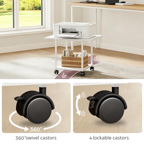 BEWISHOME 2-Tier Industrial Mobile Printer Stand