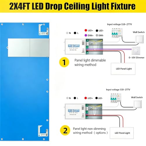 2x4 LED Flat Panel Light 7800LM 5000K 0-10V Dimmable ETL Listed 8 Pack