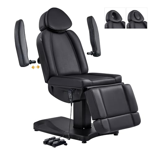 Dir Full Electrical Medical Aesthetic Chair Facial Beauty Bed Podiatry Doctors Office Chair with 3 Motors Ink - color: Black-2pack