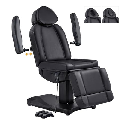 Dir Full Electrical Medical Aesthetic Chair Facial Beauty Bed Podiatry Doctors Office Chair with 3 Motors Ink - color: Black-2pack