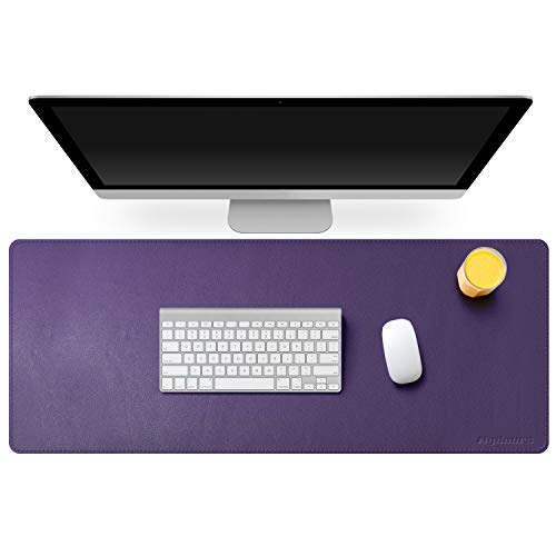 Mydours 38"x16" Large Desk Pad, Purple Desk Mat, XL PU Leather Mouse pad - color: Purple, size: 37.4" x 15.8"