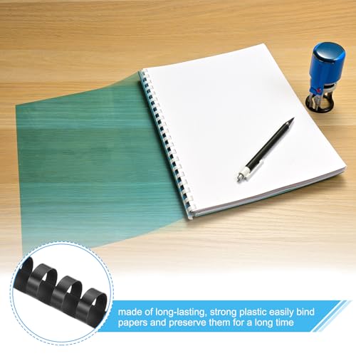 PATIKIL 28mm (1-1/8") Plastic Binding Combs, 10 Pcs 21 Rings Comb Binding Spines 240 Sheet Capacity Letter Size for Binding Paper Sheets Notebook Calendar Picture Album, Black - color: Black, size: 1-1/8"
