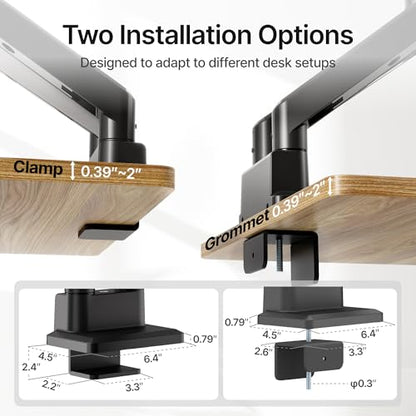 monTEK Dual Monitor Mount Monitor Arms for 17 to 35 Inch Screen | Adjustable Heavy Duty Monitor Desk Mount for 2 Monitors, Holds 35 Lbs, with Cable Management, VESA 75/100mm - style: without USB
