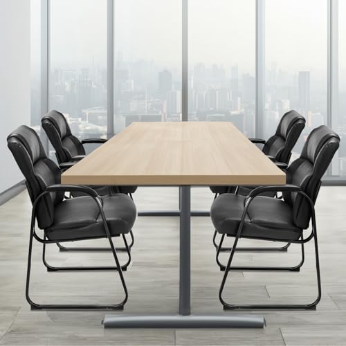 DUMOS Office Desk Guest Chair Set of 4, Leather Waiting Room Chairs with Padded Arms for Elderly Home Reception Area Conference Room Lobby Side breakroom - size: Set of 4