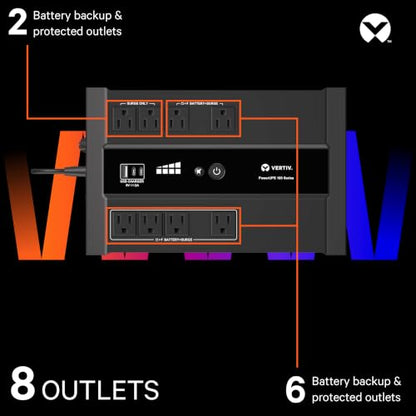 Vertiv Liebert PowerUPS 100 PST6-700LVMT Battery Backup UPS 700VA USB-C+A - size: 700va/425w
