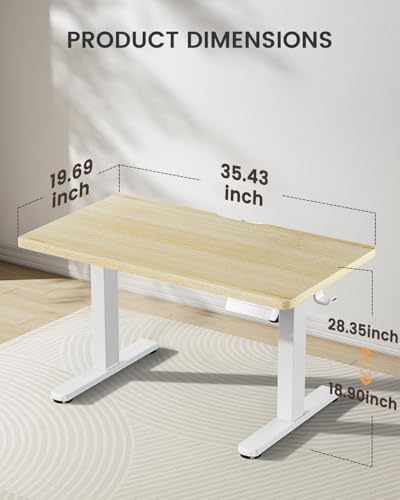 ErGear 35 X 20 Inch Low Height Electric Standing Desk for Kids, Natural - color: Natural, size: 35 X 20 Inch