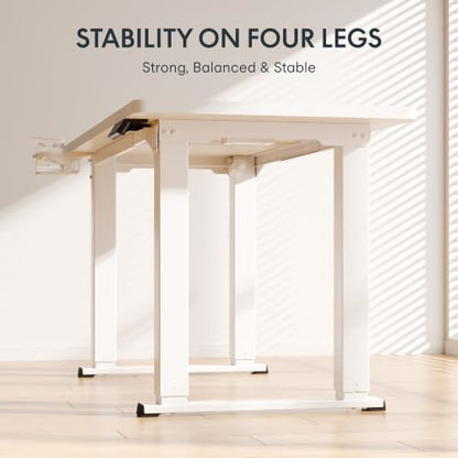 FLEXISPOT 4-Leg Standing Desk, 78"x32", Dual Motor Electric, White - size: 71"x32"