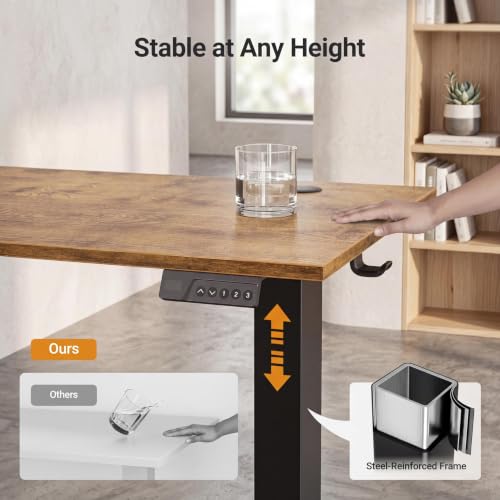 Claiks Electric Small Standing Desk, 32x19 Inch, Rustic Brown - color: Rustic Brown, size: 32 Inch