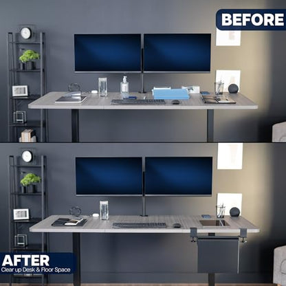 VIVO Black Clamp-on Under Desk Filing Cabinet, MOUNT-FCD1C-B - style: Desk Clamp