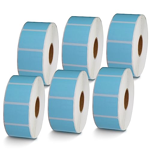BETCKEY - 1.25" x 1" (32 mm x 25 mm) Thermal Labels, [6 Roll/Light Blue] - color: Blue, size: 1.25 in x 1 in