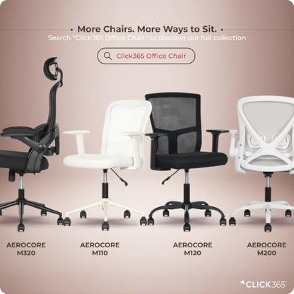 Click365 Ergonomic Office Chair Lumbar Support, Mid-Back Mesh Chair, 8 Pack - color: M110/White X 8