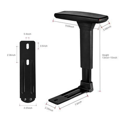Frassie Height Adjustable Chair Armrest Pair, Gaming Boss Chair Arms Set Replacement,Black (3D)