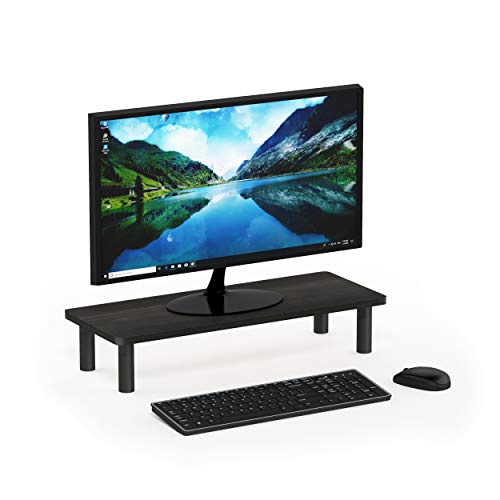 Furinno Turn-N-Tube Monitor Riser Stand, Espresso/Black | Rectangle Monitor Riser, Laptop Stand for Desk, Office Desktop Accessories Organizers, For Study Room, Dorm - color: Espresso/Black, size: 1 Packs