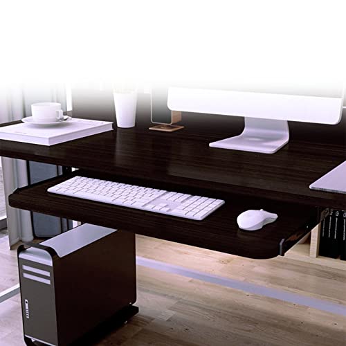V3VOGUE 5 Colours Wooden Desk Extender Keyboard Tray - Under Desk Slide-Out, Office Keyboard Drawer with Height Adjustable, Keyboard Mouses Storge Shelf/Sliding Keyboard Support - color: C-black, size: 54*27 cm(21*11 Inch)