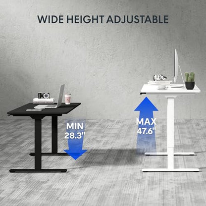FLEXISPOT 71"x32" Large Dual Motor Electric Standing Desk, White - 198 LBS Heavy-Duty Capacity, Ideal for Home Office, Creative Studio, or Multi-Monitor Setup