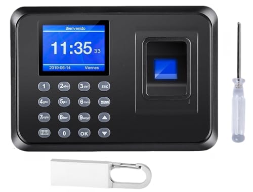 Time Clocks for Employees Small Business, Time Clock, Attendance Machine with Fingerprint, and Password Punching in One,Office