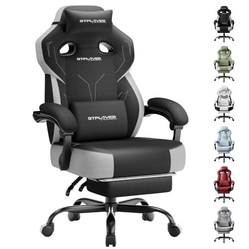 GTPLAYER Big & Tall Gaming Chair, Wide Seat with Footrest, Charcoal - color: 13 Charcoal