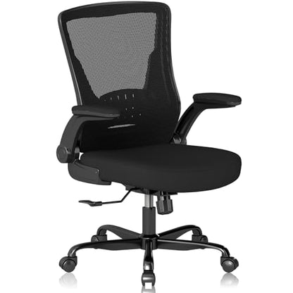 Ergonomic Office Chair, Comfy Mesh Desk Chair with Flip-up Armrests