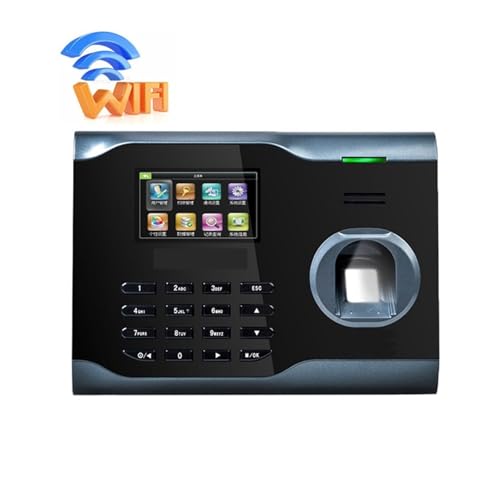 Time Clocks for Employees Small Business Attendance Machine WiFi Fingerprint and Card Employee Fingerprint Recognition Access Control System for Small Businesses,Black-