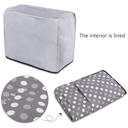 Luxja Sewing Machine Dust Cover Compatible with Brother & Singer, Gray Dots | Cover with Pockets for Extra Accessories - color: Gray Dots