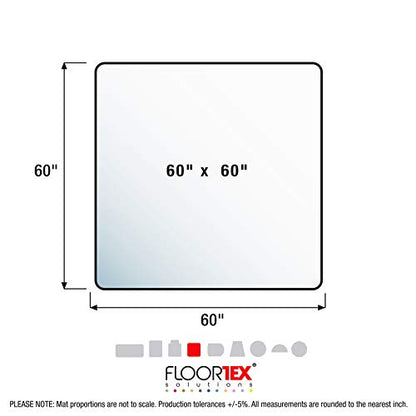 Floortex® Ultimat® Strong Polycarbonate Square Chair Mat for Low Pile Carpets - 60" x 60" - size: 60" x 60"