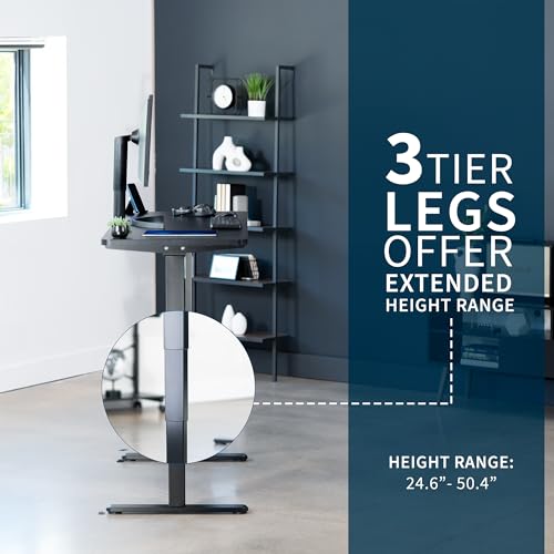 VIVO Black 60 x 24 in Standing Desk, DESK-KIT-2B6B - color: Black Top / Black Frame, size: 60 x 24