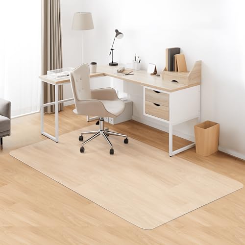 Kuyal Clear Chair mat for Hardwood Floor, 46 x 72 inches - color: Clear, size: 46" X 72" Rectangle