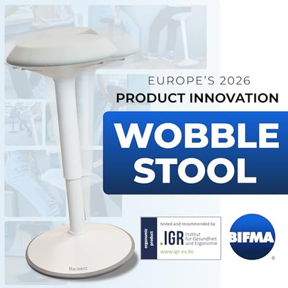 Standing Desk Stool Chair, Height Adjustable 16-24 inch for Office and Classroom, Swivel Base, Anti-Slip Bottom Ergonomic Wobble Stool with Rocking Motion, White - color: Matte White, size: 16-24 inch
