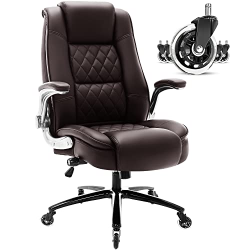 High Back Office Chair, Ergonomic Executive Computer Desk Chair - color: Brown
