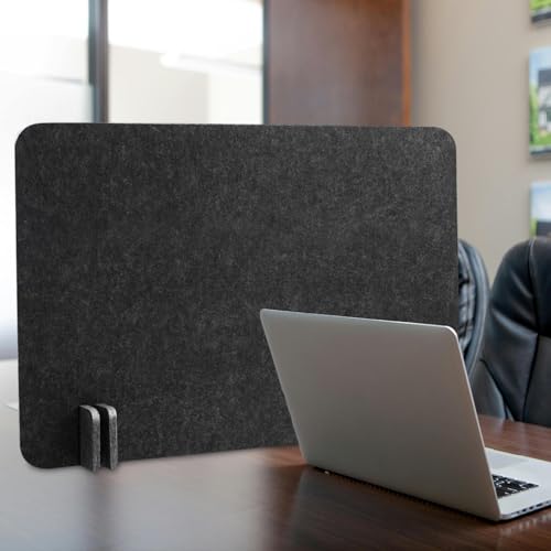 Desk Privacy Panel Desk Divider Privacy Panel Reducing Noise Acoustic Desk Divider Desktop Partition Absorption Performance Easy to, Black and Grey, 40cmx50cm